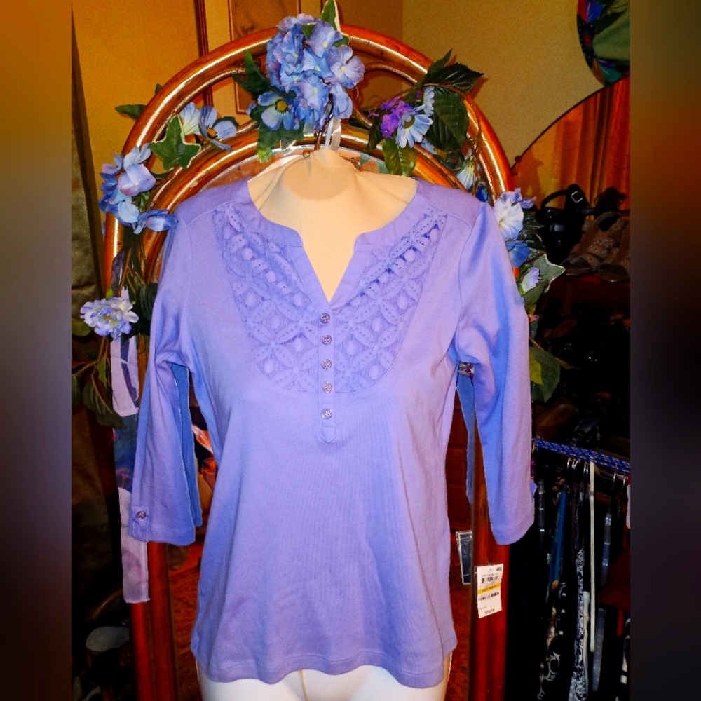 Lavender casual cotton top